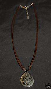 SILPADA Brown Leather Necklace Black Lip Shell Pendant   NIB   N1446 