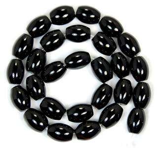 6x9mm Black Agate Onyx Gemstone Rice Loose Bead 15  