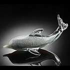 Art Crystal Glass Swimming Dolphin Sculpture Statue