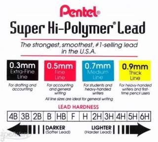 144x 12 Tubes Pentel Super Hi Polymer 0.7mm Mechanical Pencil Lead 