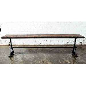   VR32 Dining Bench in Recycled Cast Iron and Hardwood