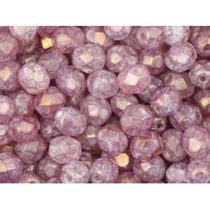   Polished Bead 6mm Stone Pink Luster (50pc Pack) Arts, Crafts & Sewing