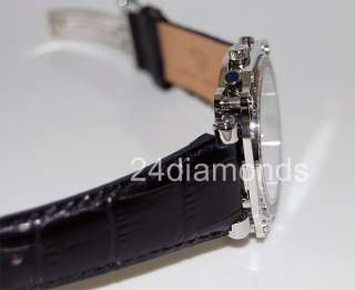 Aqua Master Square 1.25 ct Pave Diamond Mens Steel Watch Chronograph 