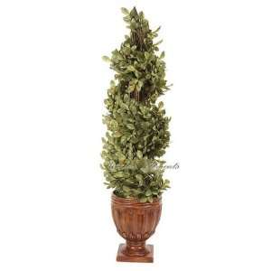  Boxwood Spiral Topiary, Artificial Silk Plant, 2pcs