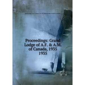  Proceedings Grand Lodge of A.F. & A.M. of Canada, 1935 