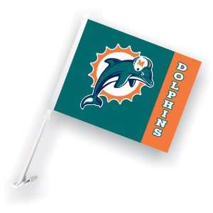   BSS   Miami Dolphins NFL Car Flag with Wall Brackett 