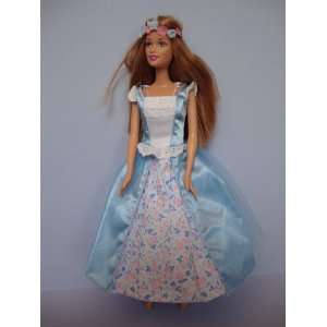 Blue Dress with Flower Crown Made to Fit the Barbie Doll 