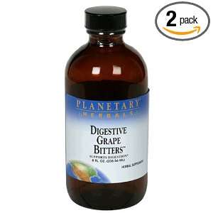 Planetary Herbals Digestive Grape Bitters , 8 Ounce (236.56 ml) (Pack 