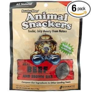 Bounty Bites Animal Snackers, Beef & Brown Rice, 4 Ounce Bags (Pack of 