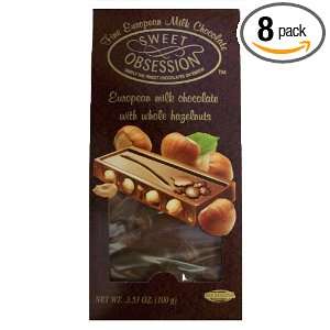 Global Brands Sweet Obsession Milk Chocolate Bar with Whole Hazelnuts 