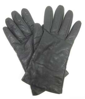 BLOOMINGDALES Black Leather Gloves Sz 8.5  