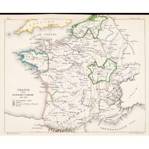   Expulsion English Brittany Map   Original Lithograph