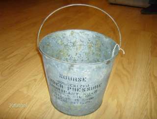 Vtg Nourse Oil Kansas City Galvanized Bucket Flower Pot  