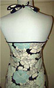 CREW 100% Silk floral print halter dress 4 NEW  