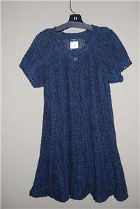 NWT CHANEL 11A BLUE SHORT SLEEVES A LINE KNIT SWEATER DRESS TUNIC 38 