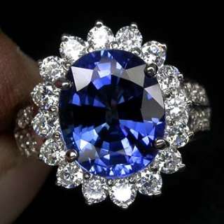 EXQUISITE AAA KASHMIR BLUE SAPPHIRE MAIN STONE 6.20 CT. 925 SILVER 