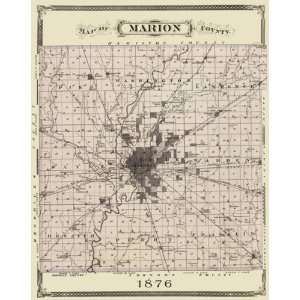  MARION COUNTY INDIANA (IN) LANDOWNER MAP 1876