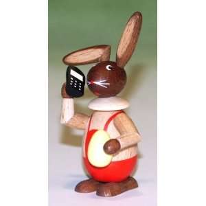 Easter Bunny on Cell Phone German Figurine