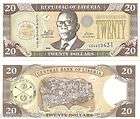 LIBERIA 20 Dollars Banknote World Money Currency BILL