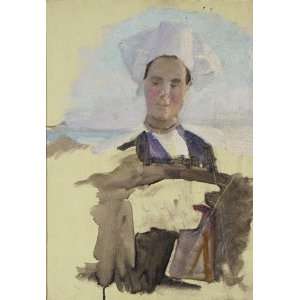 FRAMED oil paintings   Cecilia Beaux   24 x 34 inches   A Breton Woman