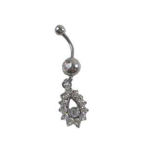   Teardrop Rhinestone Charm (14 Gauge)   Body Jewelry (1 pc) Jewelry