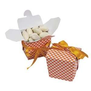 Orange Gingham Takeout Boxes   Party Favor & Goody Bags & Paper Goody 