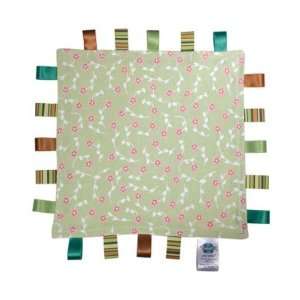  Taggies Naturals *Cotton Blossom* Green/Pink Floral Blanket Baby