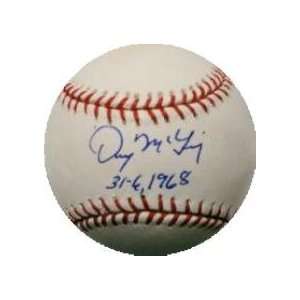  Signed denny McClain Ball   McLain inscribed 31 6 1968 