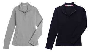 NEW Fairway & Greene Ladies Luxury Fleece 1/4 Zip Pima Pullover 