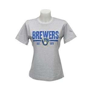  Milwaukee Brewers Womens Distressed Est Date Missy T 