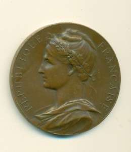 Antique French Bronze Medal 1899 by Borrel Bronze Sign  