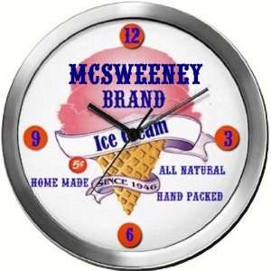  MCSWEENEY 14 Inch Ice Cream Metal Clock Quartz Movement 