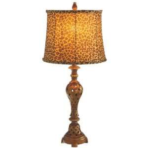 Table Lamps, Animal Print Shades and Woven Design Base (Pack of 2) by 