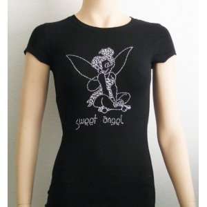  Rhinestone iron on Transfer T shirt Sweet Angel Design 