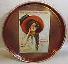 decorative americana ladies home journal metal red tray pretty girl
