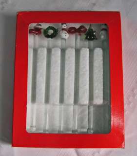 CRYSTAL CHRISTMAS COCKTAIL STIRRERS IN ORIGINAL BOX  