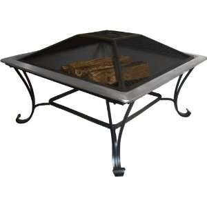  Square Brush Stainless Steel Fire Bowl   33 Patio, Lawn 