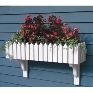  Fence Top Window Box with Solid Brackets Patio, Lawn 