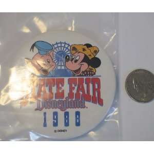  Vintage Disney Button  Disneyland State Fair Mickey Mouse 