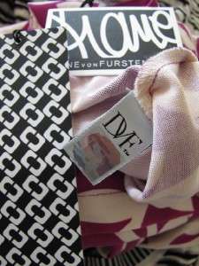 NWT DIANE VON FURSTENBERG Reina Brambles Vine Pink Silk Jersey Shift 