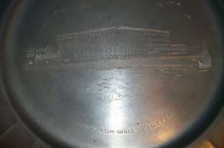 Vintage Stockholm Palace Kungl Slottet Pewter Plate  