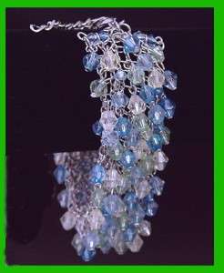 Old Stock Suzanne Somers Aqua Blue Briolette Bracelet  