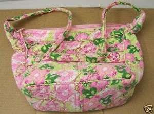 PINK & GREEN Floral Design Quilt Bag Purse GIFT Idea  