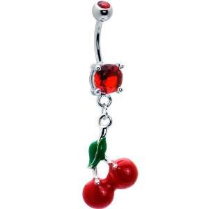 Sweet Red Cherries Belly Ring Jewelry