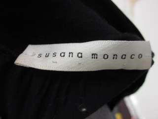 SUSANA MONACO Black Stretchy Bow Tie Tube Top Shirt XS  