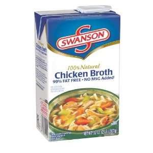 Swanson 100% Natural Chicken Broth, 99% Fat Free, 32 oz (Pack of 3)