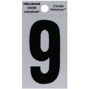  The Hillman Group 839396 2 Inch Black on Silver Reflective 