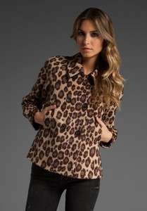   Taylor US 6 Leopard Peacoat Double Breasted Coat Jacket Adorable