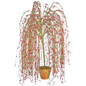  Large Red Faux Weeping Willow Berry Tree