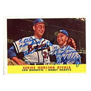  Lou Burdette & Bobby Shantz Autographed / Signed 1958 